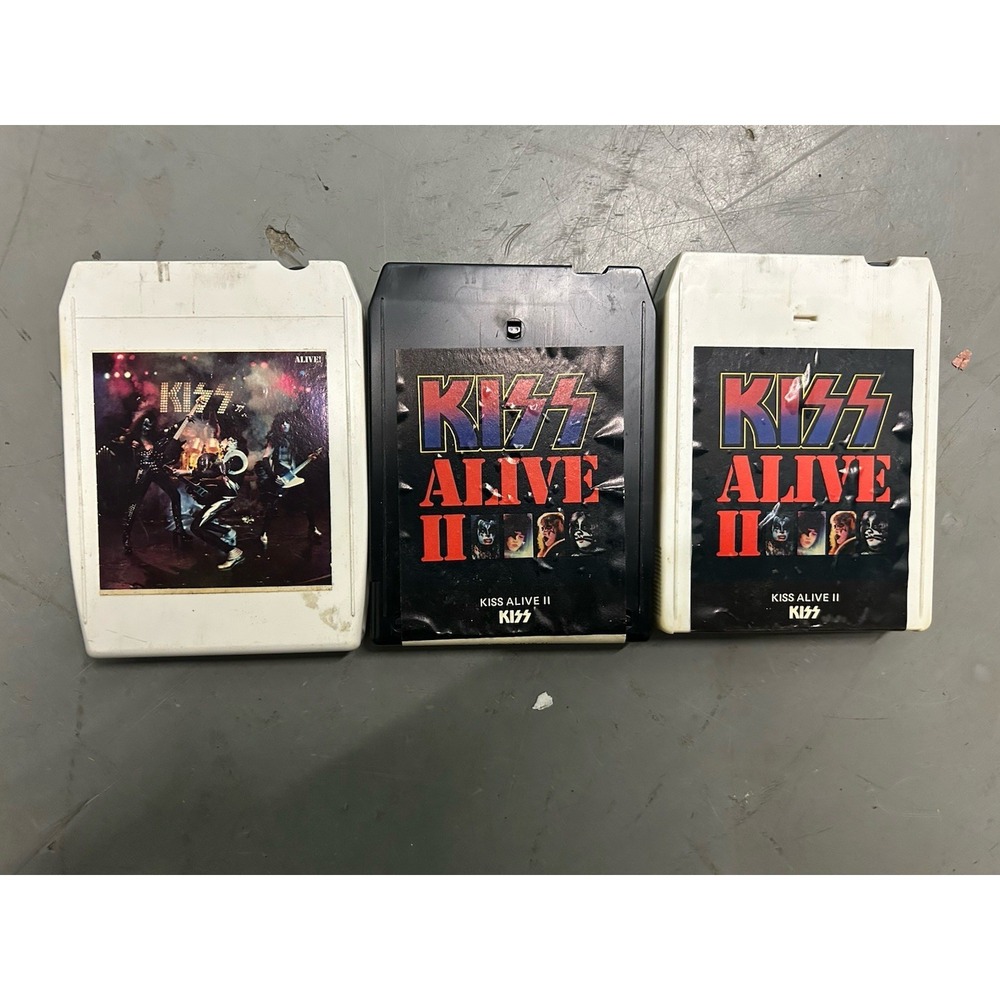 Kiss Alive! 8-Track‎ Tape 1975 And KISS Alive volume I And II Untested